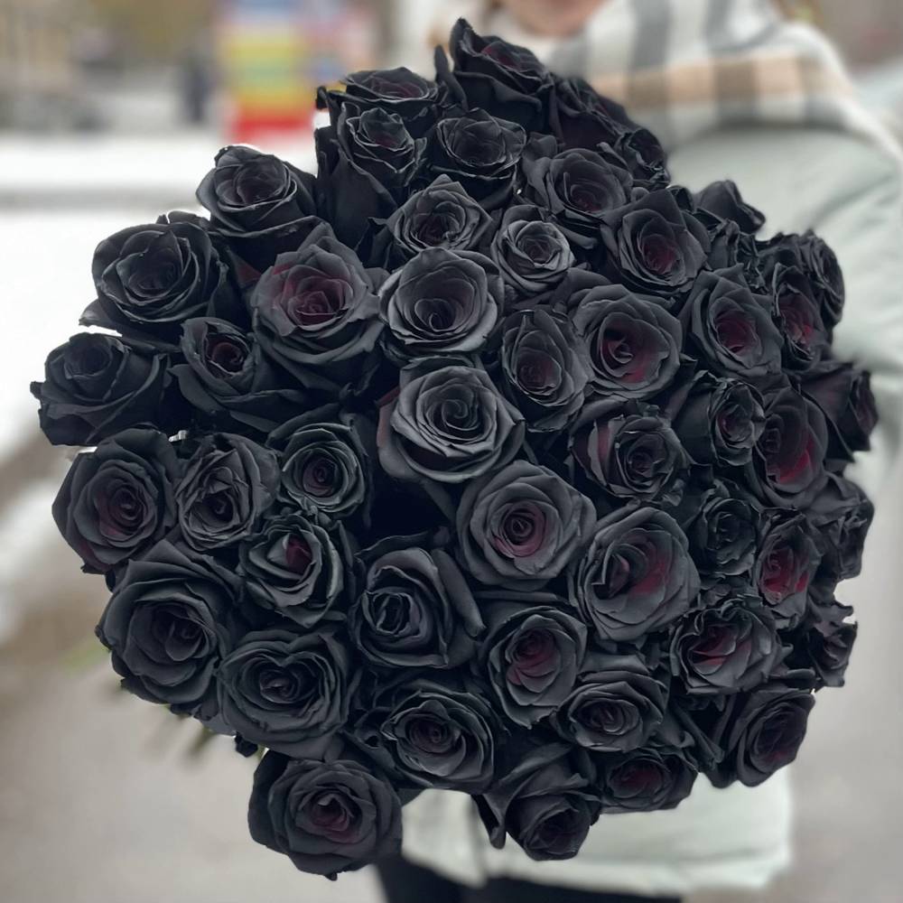 Букет из 45 чёрных роз Premium